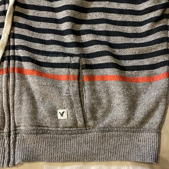 American Eagle Outfitters gray striped hoodie jacket, size small. - Picture 4 of 9
